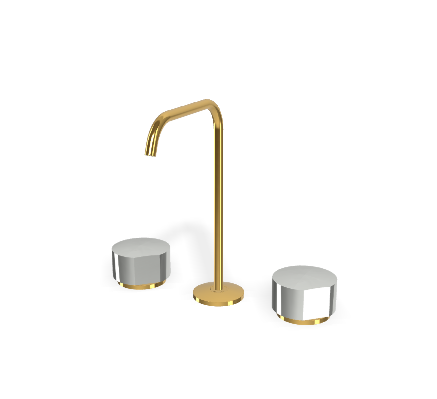Vòi chậu 3 lỗ nóng lạnh, hiệu FIMA, dòng So, màu GOLD, F3191AOR