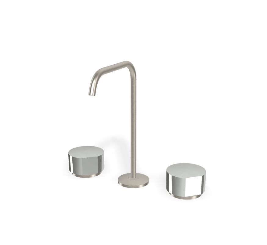 Vòi chậu 3 lỗ nóng lạnh, hiệu FIMA, dòng So, màu BRUSHED NICKEL, F3191ASN