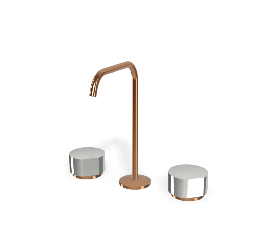 Vòi chậu 3 lỗ nóng lạnh, hiệu FIMA, dòng So, màu AMBER BRONZE, F3191AZL
