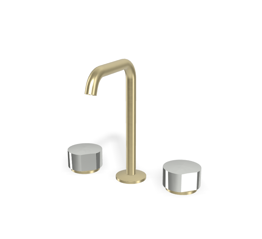 Vòi chậu 3 lỗ nóng lạnh, hiệu FIMA, dòng So, màu BRUSHED CHAMPAGNE, F3191BHS
