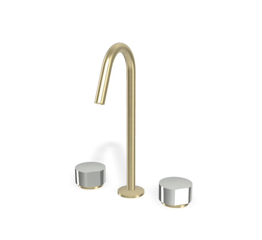 Vòi chậu 3 lỗ nóng lạnh, hiệu FIMA, dòng So, màu BRUSHED CHAMPAGNE, F3191CHS