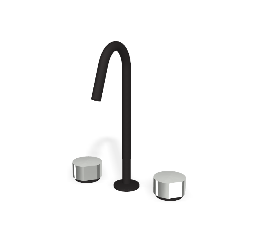 Vòi chậu 3 lỗ nóng lạnh, hiệu FIMA, dòng So, màu BLACK MATT, F3191CNS