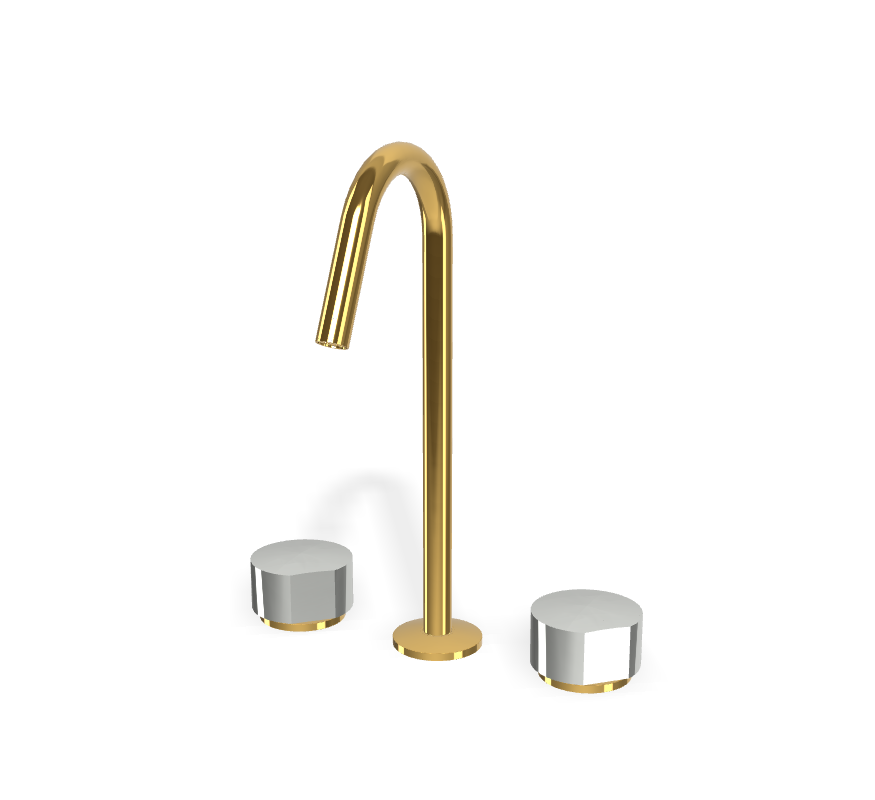 Vòi chậu 3 lỗ nóng lạnh, hiệu FIMA, dòng So, màu GOLD, F3191COR