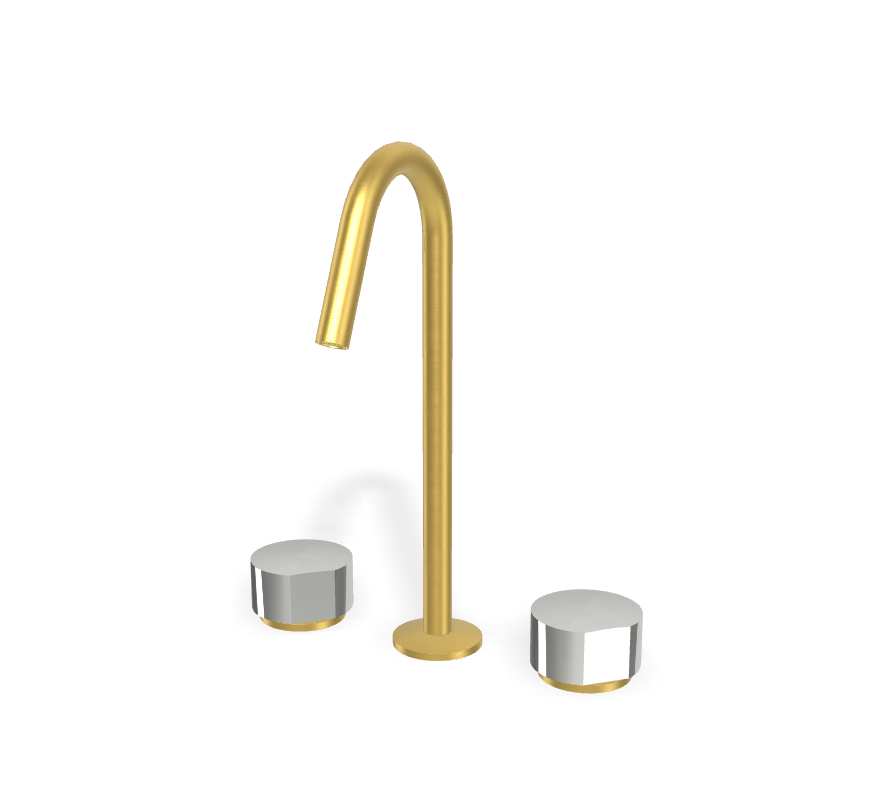Vòi chậu 3 lỗ nóng lạnh, hiệu FIMA, dòng So, màu BRUSHED GOLD, F3191COS