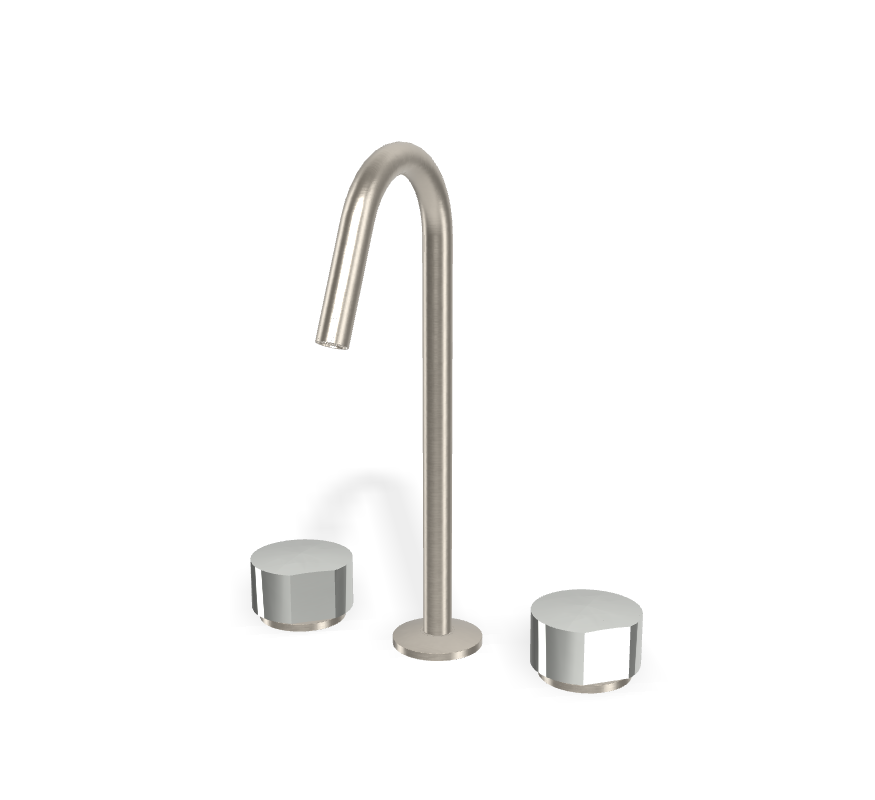 Vòi chậu 3 lỗ nóng lạnh, hiệu FIMA, dòng So, màu BRUSHED NICKEL, F3191CSN