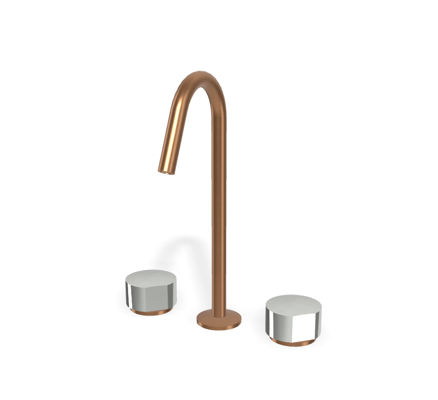 Vòi chậu 3 lỗ nóng lạnh, hiệu FIMA, dòng So, màu BRUSHED AMBER BRONZE, F3191CZS