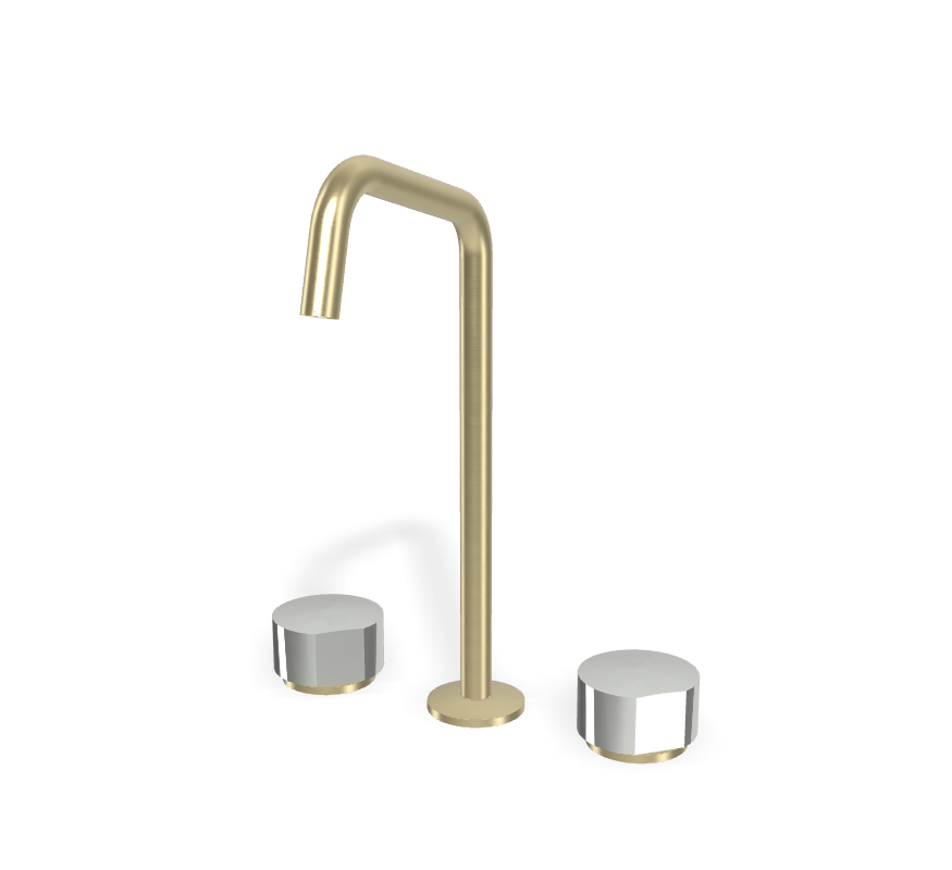 Vòi chậu 3 lỗ nóng lạnh, hiệu FIMA, dòng So, màu BRUSHED CHAMPAGNE,F3191DHS