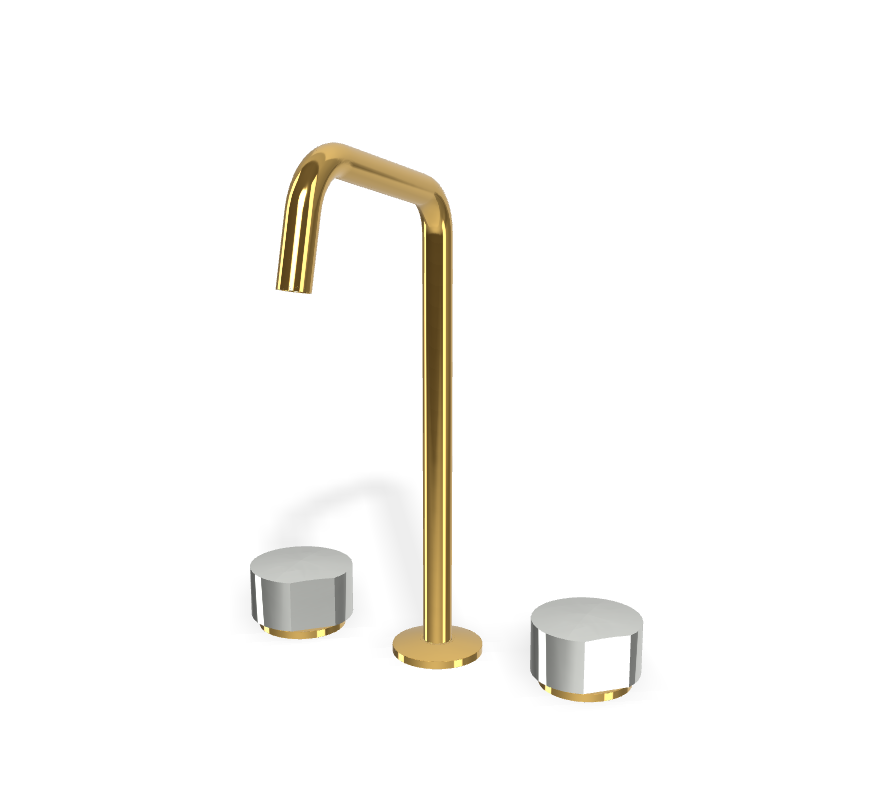 Vòi chậu 3 lỗ nóng lạnh, hiệu FIMA, dòng So, màu GOLD, F3191DOR