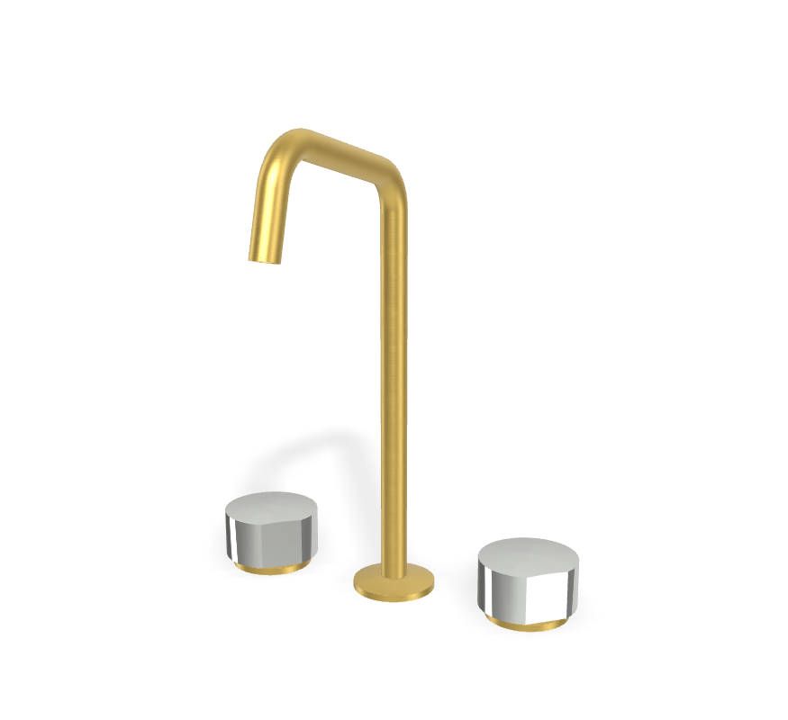 Vòi chậu 3 lỗ nóng lạnh, hiệu FIMA, dòng So, màu BRUSHED GOLD, F3191DOS