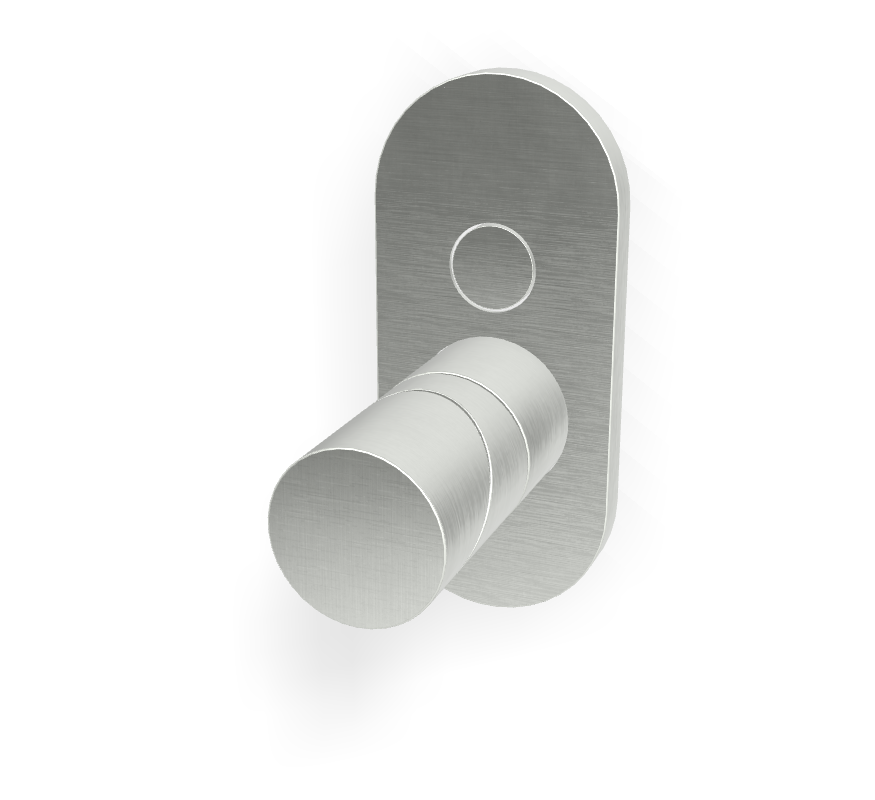 Mặt nạ điều khiển van âm tường nóng lạnh 2 chức năng, hiệu FIMA, dòng SLIDE, màu INOX