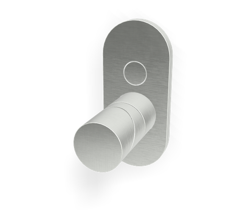 Mặt nạ điều khiển van âm tường nóng lạnh 2 chức năng, hiệu FIMA, dòng SLIDE, màu INOX