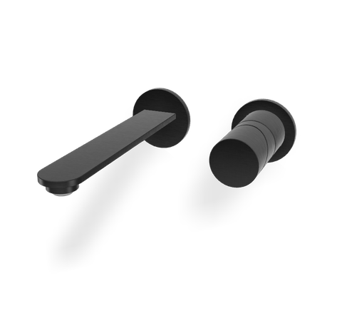 Vòi chậu gắn tường, hiệu FIMA, dòng SLIDE, màu BRUSHED BLACK CHROME
