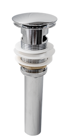 Nhấn xả lavabo có xả tràn, màu chrome, chất liệu Đồng, hiệu Trevi HB8126C.