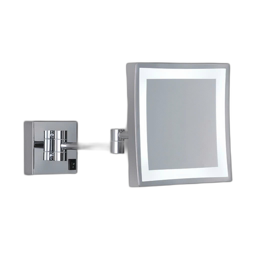 Gương cạo râu led có khung , màu chrome, chất liệu Thép không gỉ, hiệu Trevi KBG01L.