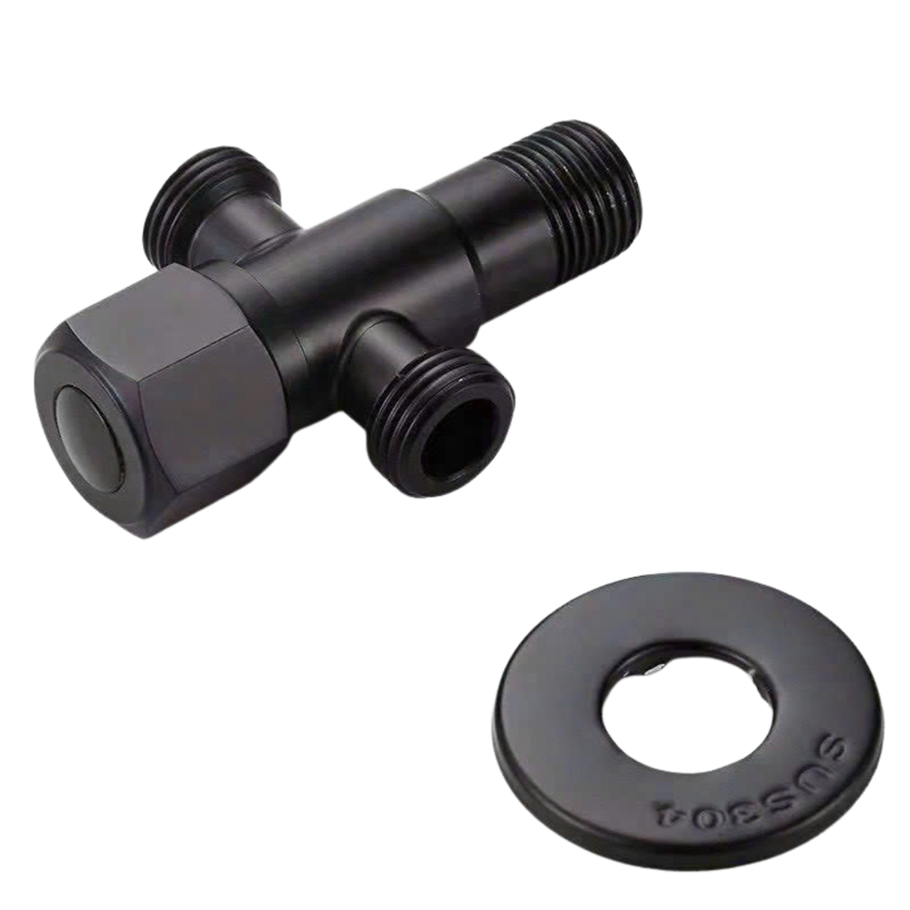 Van T (chữ thập) 1 in 2 out, màu đen, hiệu Trevi KBV02BL