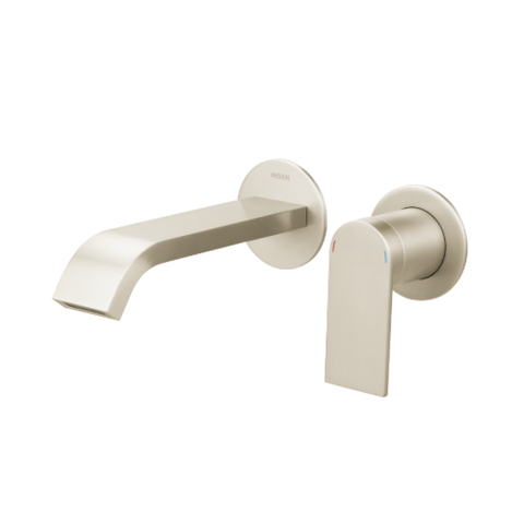 Vòi lavabo 2 lỗ gắn tường (chưa gồm phần âm UR3000), dòng GENTA, màu SRN, hiệu Moen, chất liệu Đồng, kích thước 173x183x115mm