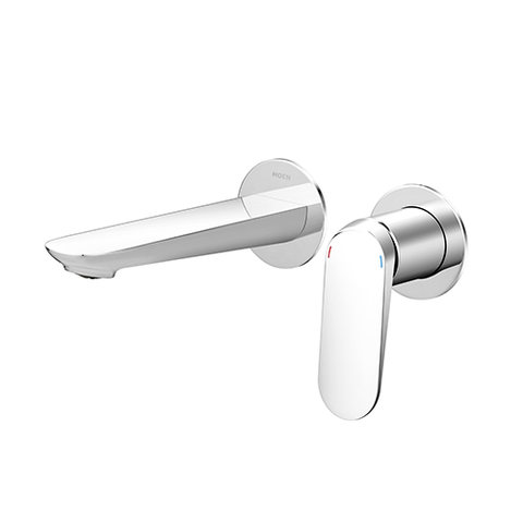 Vòi lavabo 2 lỗ gắn tường (chưa gồm phần âm UR3000), dòng LUMI, màu Chrome, hiệu Moen, chất liệu Đồng, kích thước 173x201x129mm