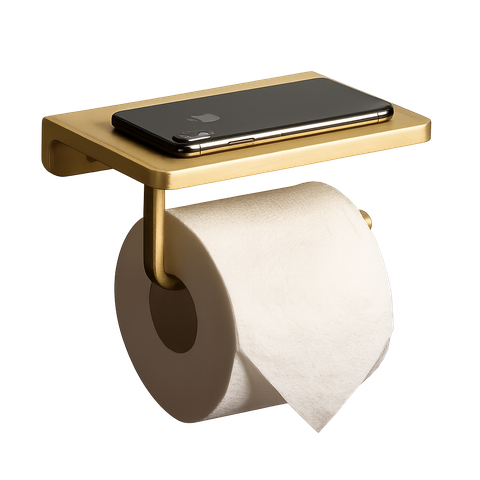 Lô giấy có móc treo, màu brushed gold, chất liệu Thép không gỉ, hiệu Trevi TVPH337BG
