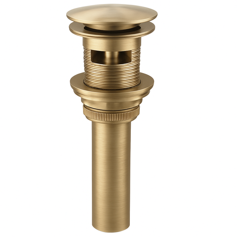 Nhấn xả lavabo có xả tràn, màu Brushed Brass, chất liệu Đồng, hiệu Trevi TVPU8126BB.