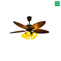 Quạt trần đèn 5 cánh lá cọ DQ-CT-167