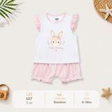  Bộ Sát Nách Bé Gái Vải Sợi Tre Bamboo Kháng Khuẩn UR 107 