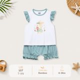  Bộ Sát Nách Bé Gái Vải Sợi Tre Bamboo Kháng Khuẩn UR 107 