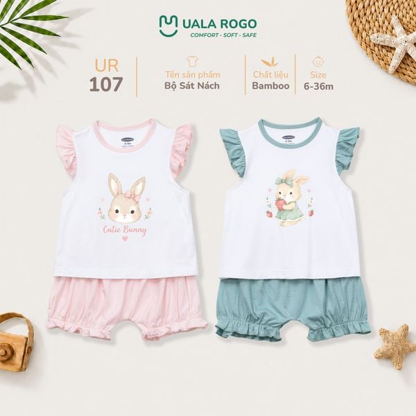  Bộ Sát Nách Bé Gái Vải Sợi Tre Bamboo Kháng Khuẩn UR 107 