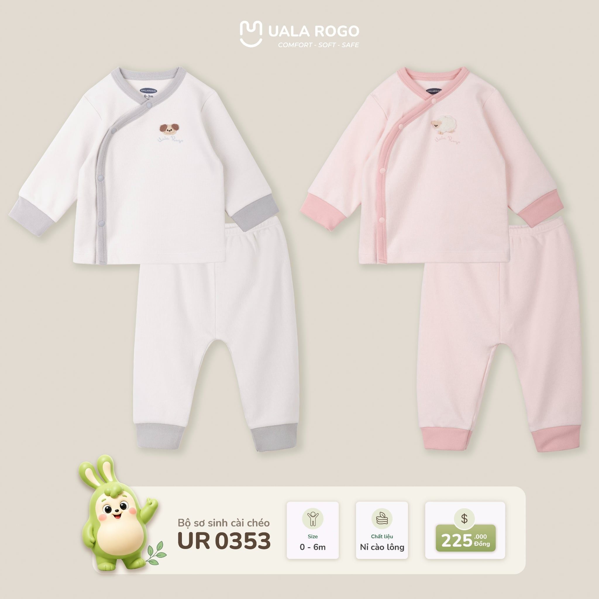  Bộ Sơ Sinh Cài Chéo UR 0353 