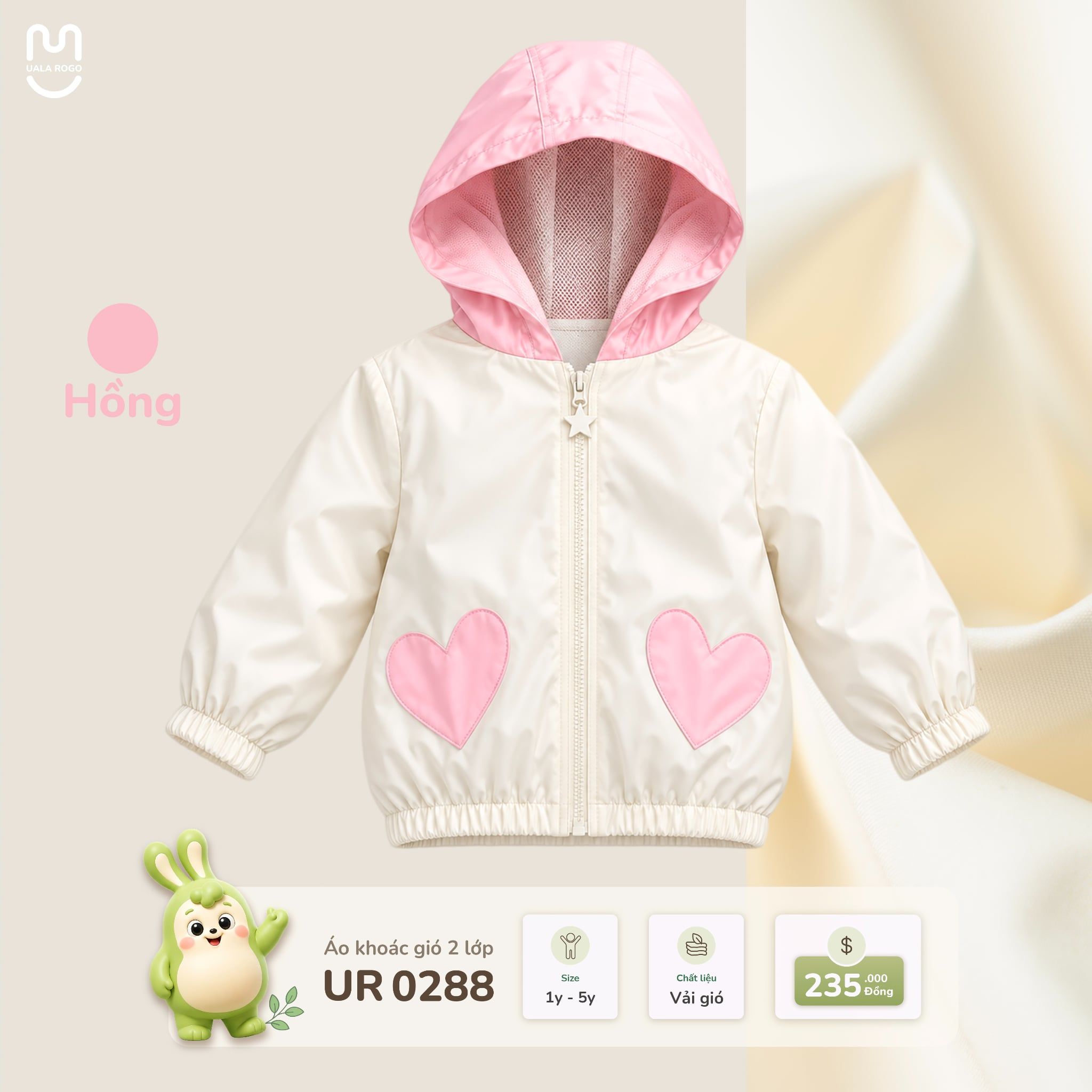  Áo khoác gió 2 lớp Uala Rogo UR 0288 