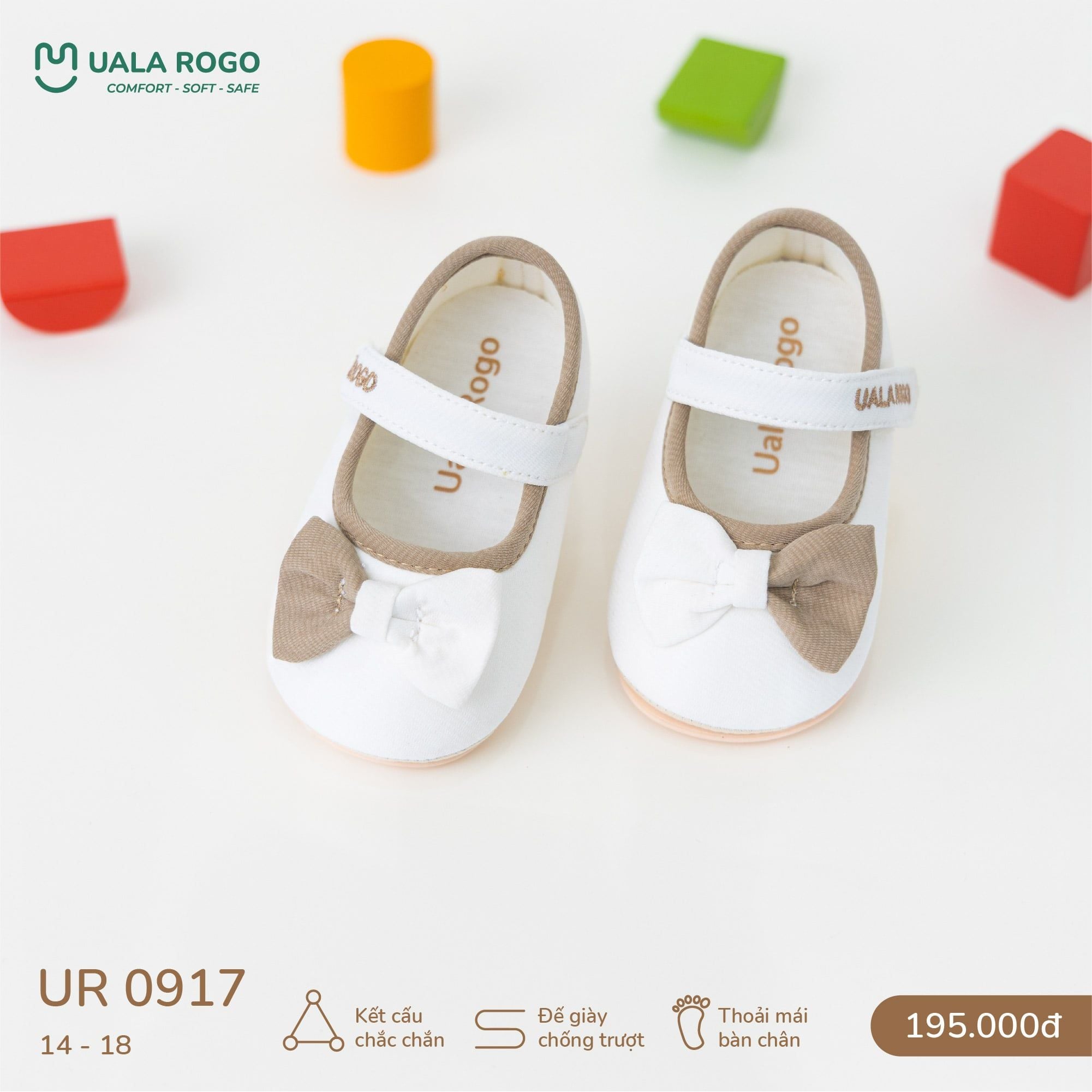  Giày Tập Đi Vải Mềm Thoáng Khí Thiết Kế Quai Dán Tiện Lợi UR 0917 