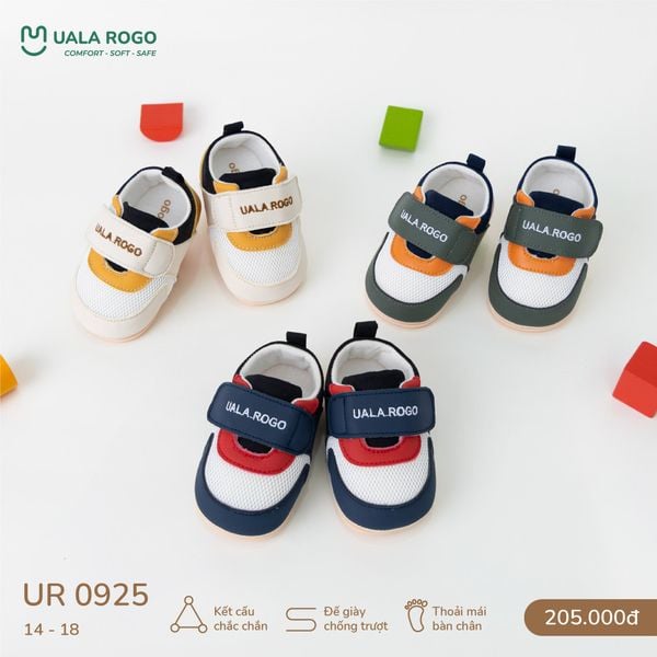  Giày Tập Đi Vải Mềm Thoáng Khí Thiết Kế Quai Dán Tiện Lợi UR 0925 