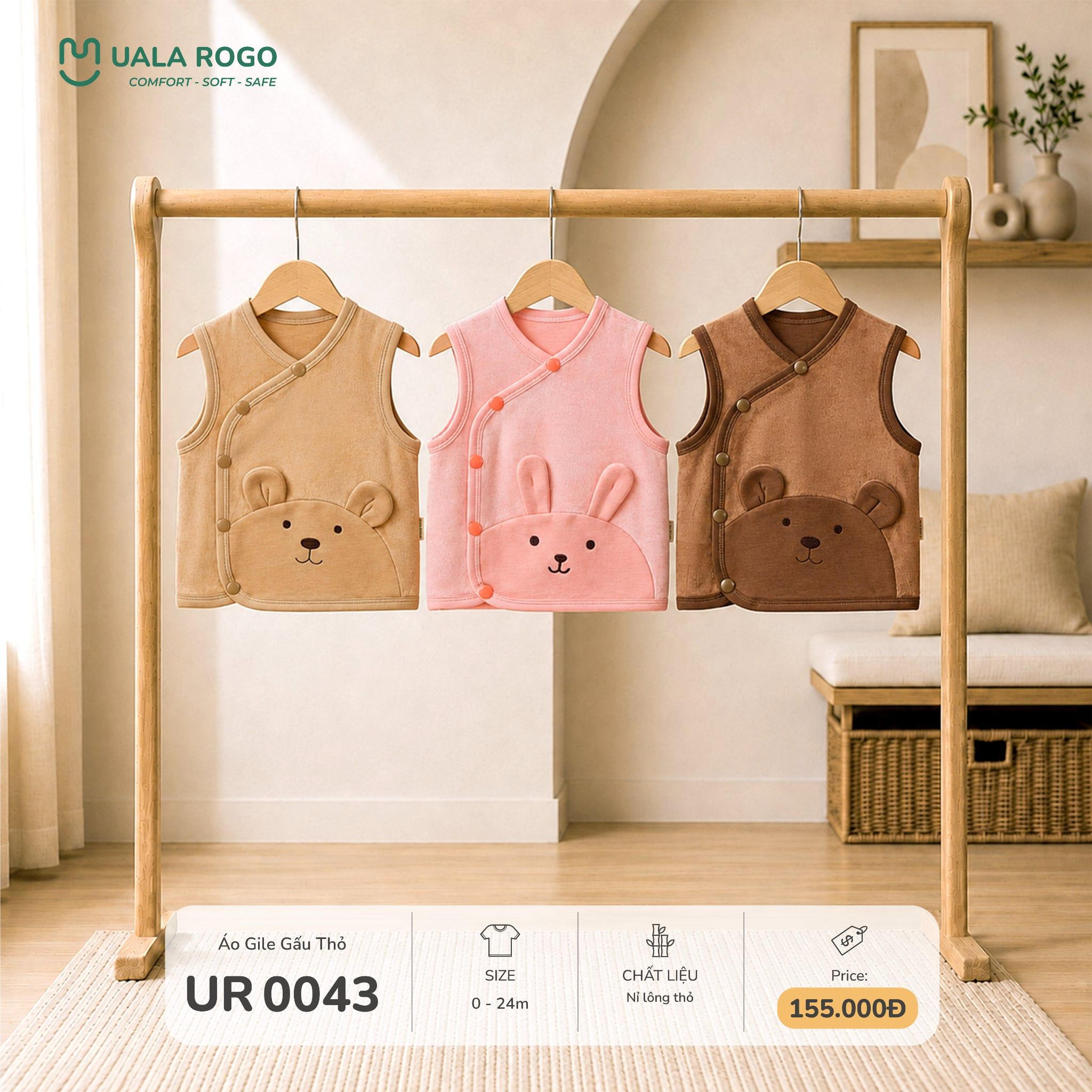  Áo Gile Gấu Thỏ UR 0043 