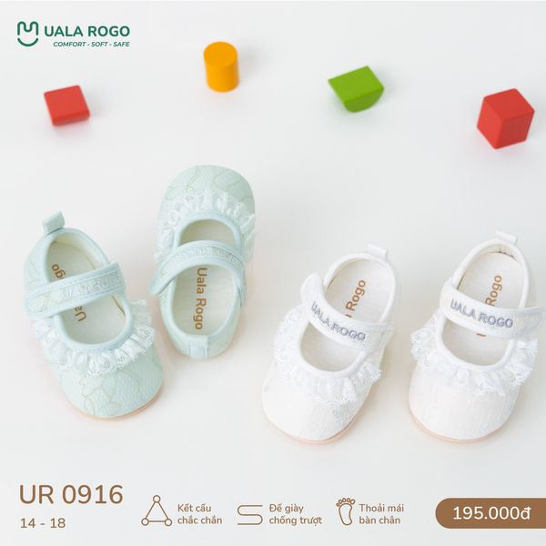  Giày Tập Đi Vải Mềm Thoáng Khí Thiết Kế Quai Dán Tiện Lợi UR 0916 