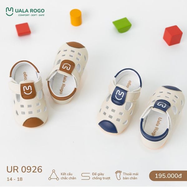  Giày Tập Đi Vải Mềm Thoáng Khí Thiết Kế Quai Dán Tiện Lợi UR 0926 
