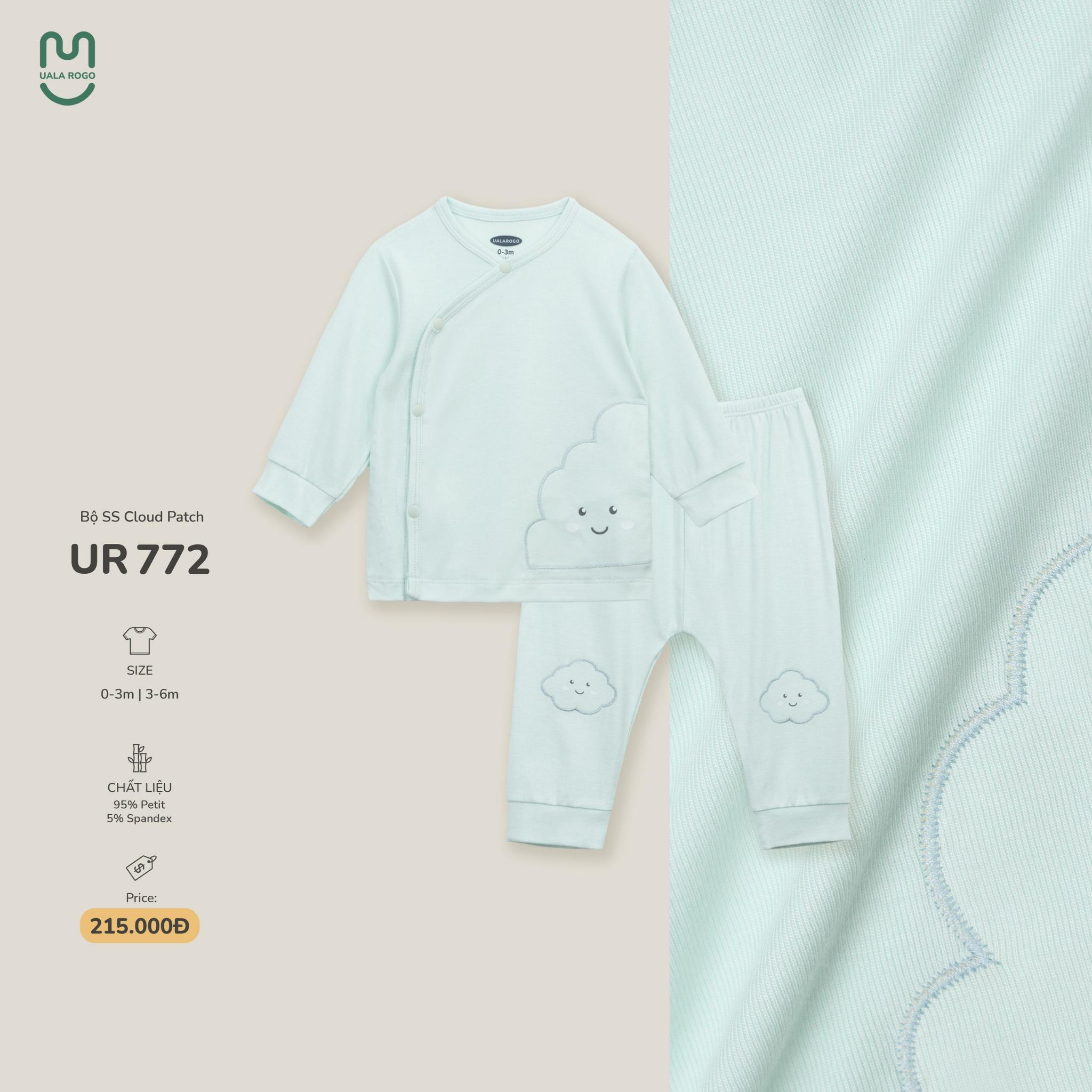  Bộ Sơ Sinh cài chéo Cloud Patch UR 772 