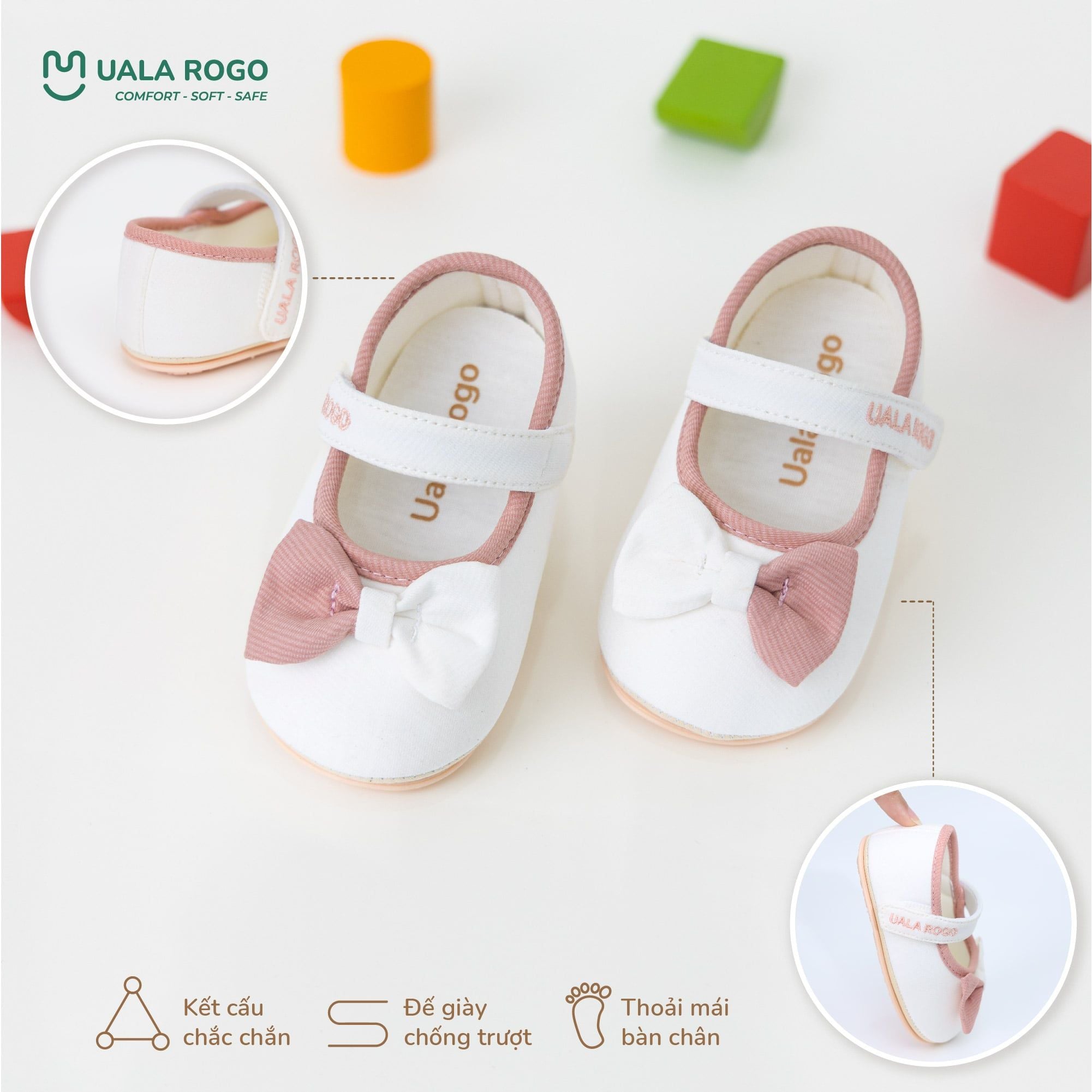  Giày Tập Đi Vải Mềm Thoáng Khí Thiết Kế Quai Dán Tiện Lợi UR 0917 