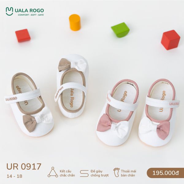  Giày Tập Đi Vải Mềm Thoáng Khí Thiết Kế Quai Dán Tiện Lợi UR 0917 