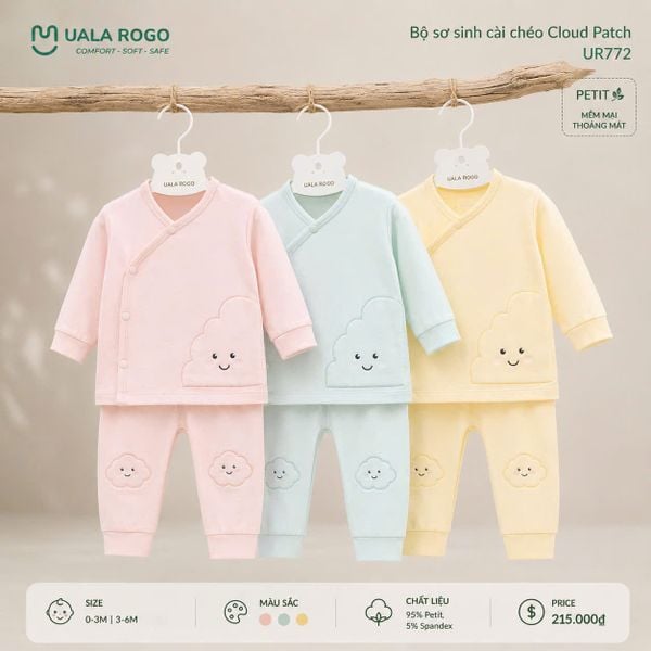  Bộ Sơ Sinh cài chéo Cloud Patch UR 772 