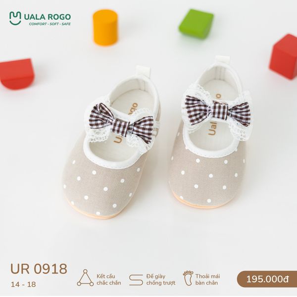  Giày Tập Đi Vải Mềm Thoáng Khí Thiết Kế Quai Dán Tiện Lợi UR 0918 