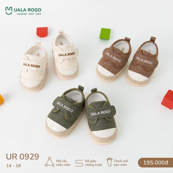  Giày Tập Đi Vải Mềm Thoáng Khí Thiết Kế Quai Dán Tiện Lợi UR 0929 