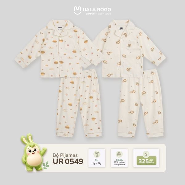  Bộ Pijamas dài tay họa tiết xinh xắn Uala Rogo UR 0549 