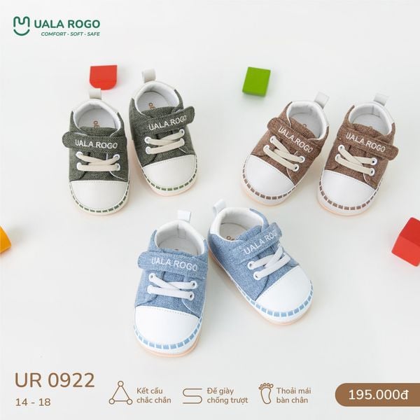  Giày Tập Đi Vải Mềm Thoáng Khí Thiết Kế Quai Dán Tiện Lợi UR 0922 