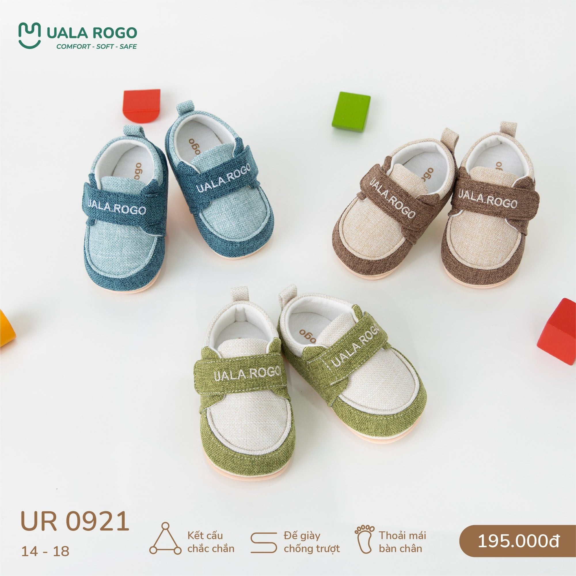  Giày Tập Đi Vải Mềm Thoáng Khí Thiết Kế Quai Dán Tiện Lợi UR 0921 