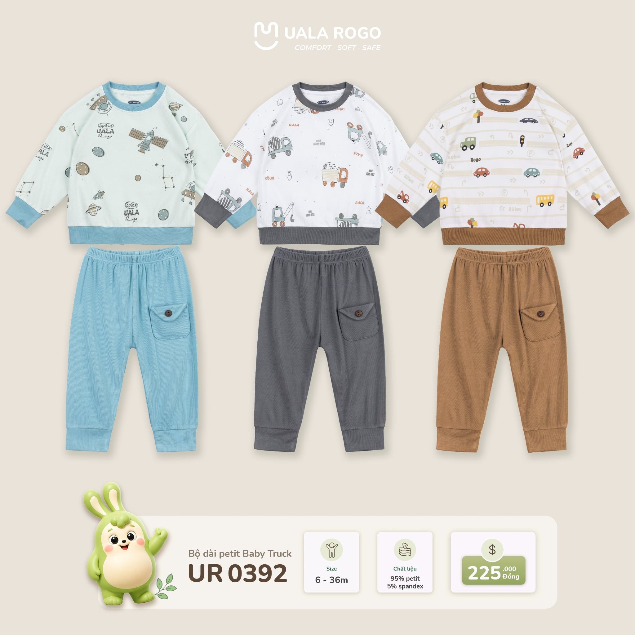  Bộ dài tay Petit Baby Truck Uala Rogo UR 0392 