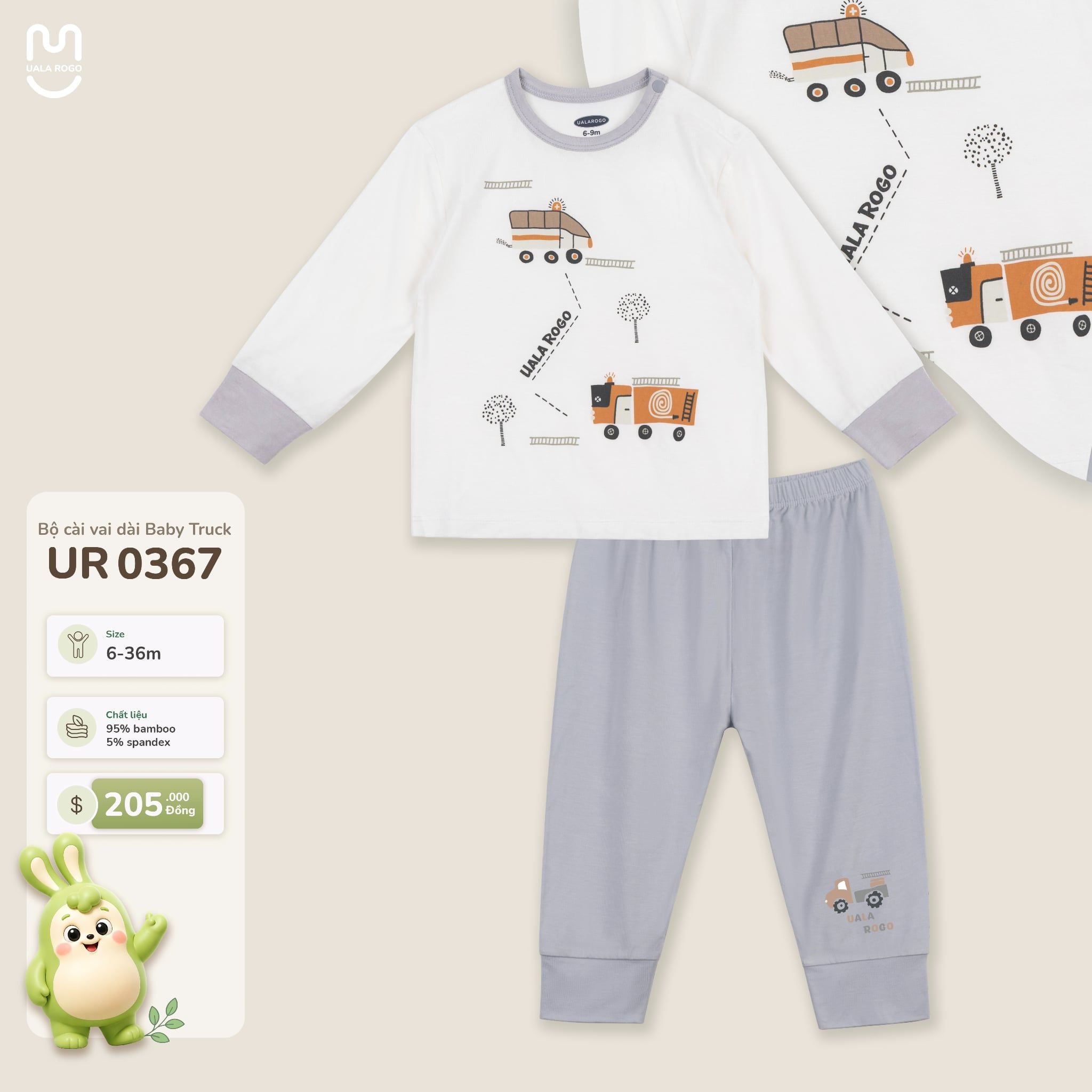  Bộ cài vai dài Baby Truck Uala Rogo UR 0367 