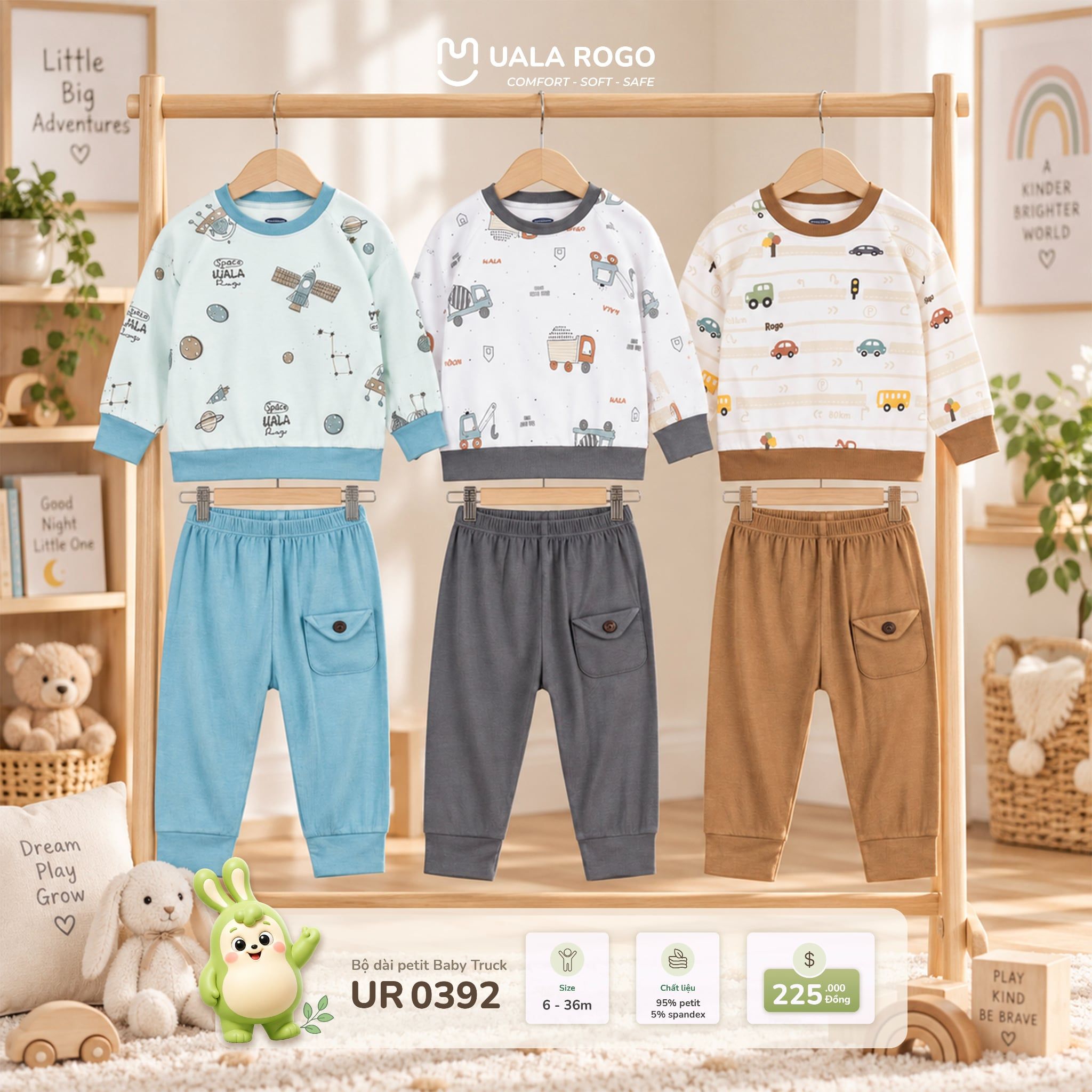  Bộ dài tay Petit Baby Truck Uala Rogo UR 0392 