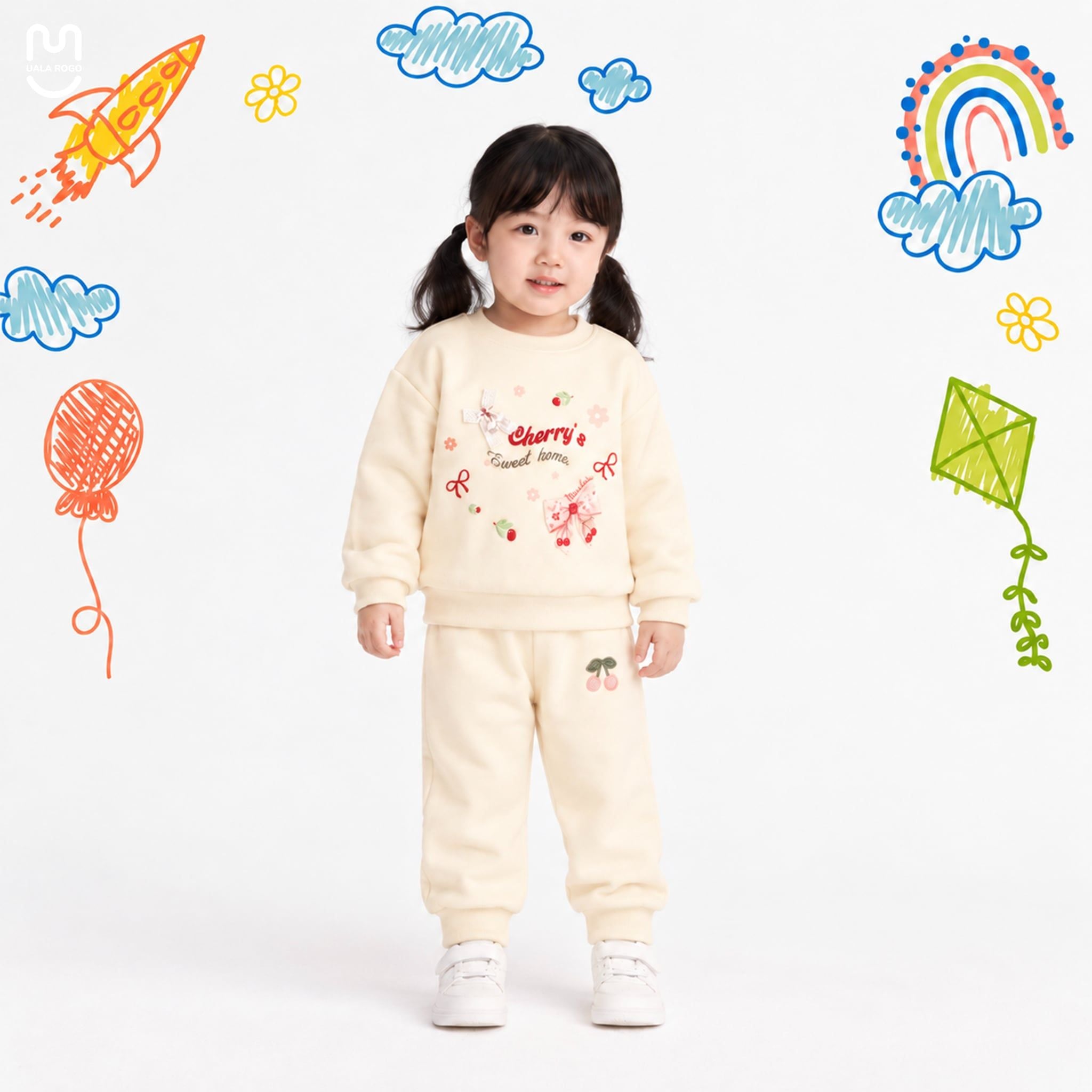  Bộ nỉ cào lông dài tay Cherry Uala Rogo UR 0494 