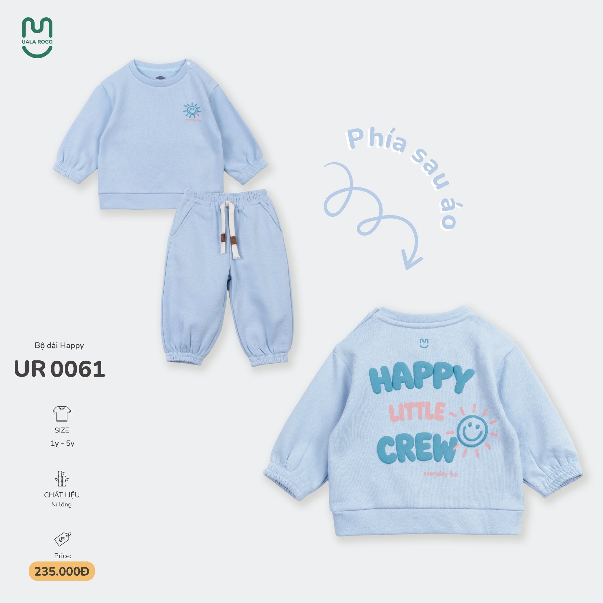  Bộ nỉ lông dài tay Uala Rogo UR 0061 