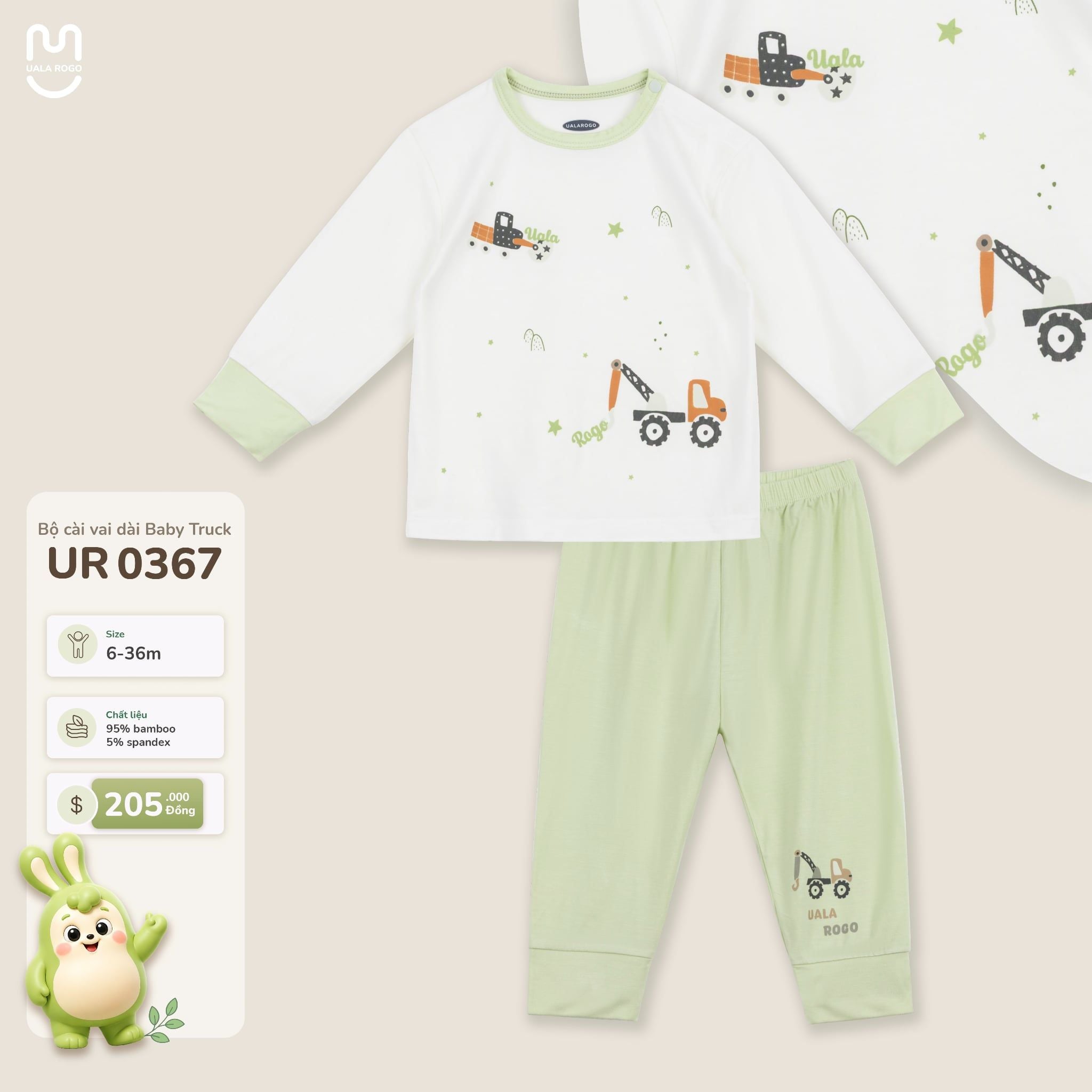  Bộ cài vai dài Baby Truck Uala Rogo UR 0367 