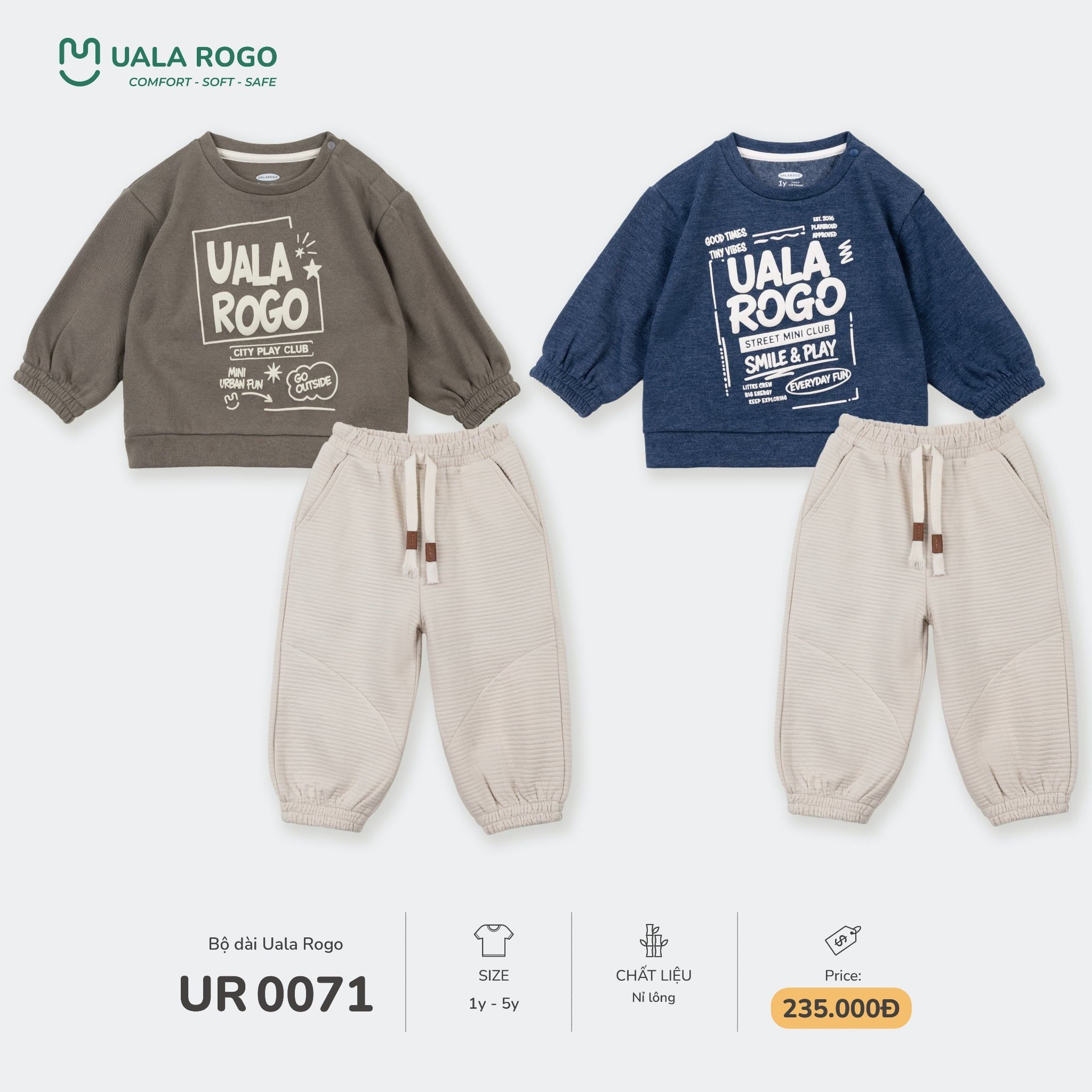  Bộ nỉ lông dài tay Uala Rogo UR 0071 